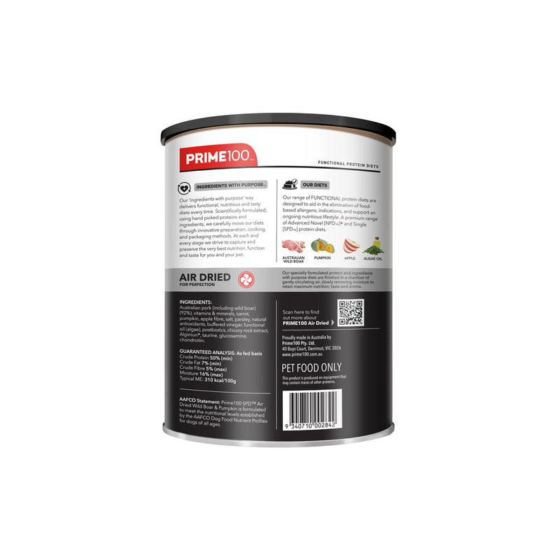 PRIME 100 SPD Air Dried Wild Boar and Pumpkin 600g