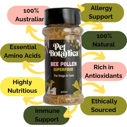 Pet Botanica Superfood Bee Pollen Meal Topper for Dogs and Cats 50g