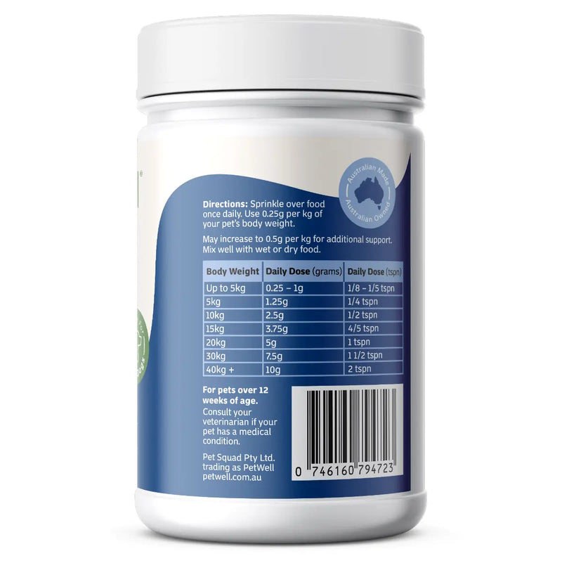 PetWell Calm Natural Anxiety Aid Supplement for Dogs and Cats 125g