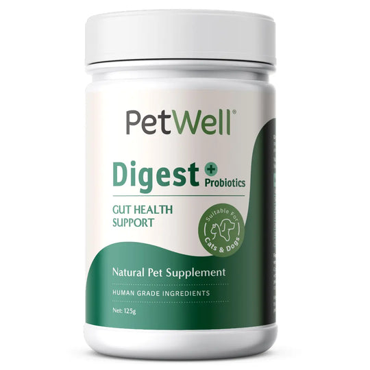PetWell Digest Natural Pet Digestion Supplement for Dogs and Cats 125g