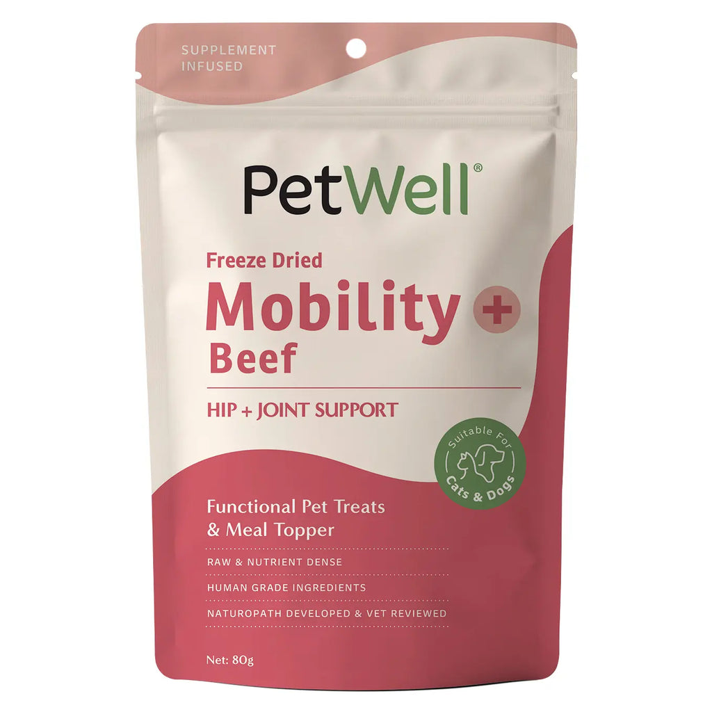 PetWell Freeze Dried Beef with Mobility Support Functional Treats for Dogs and Cats 80g-Habitat Pet Supplies