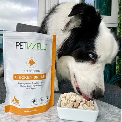 PetWell Freeze Dried Chicken Breast Treats for Dogs and Cats 80g