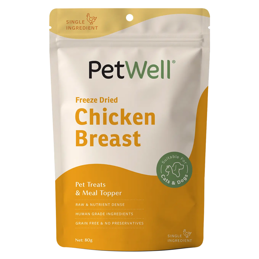 PetWell Freeze Dried Chicken Breast Treats for Dogs and Cats 80g-Habitat Pet Supplies