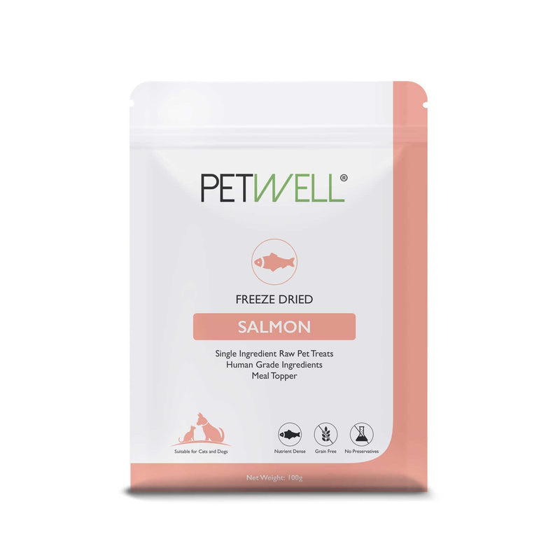 PetWell Freeze Dried Diced Salmon Fillets Treats for Dogs and Cats 80g-Habitat Pet Supplies