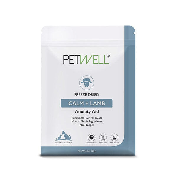 PetWell Freeze Dried Lamb with Calm Support Functional Treats for Dogs and Cats 100g^^^-Habitat Pet Supplies