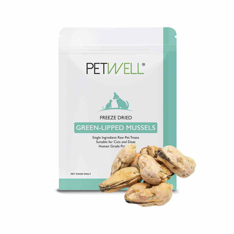 PetWell Freeze Dried New Zealand Green Lipped Mussels Treats for Dogs and Cats 50g-Habitat Pet Supplies