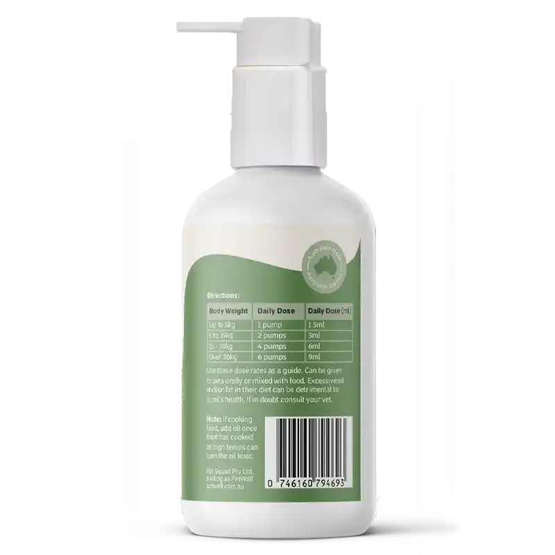 PetWell Hemp Seed Oil for Dogs and Cats 250ml