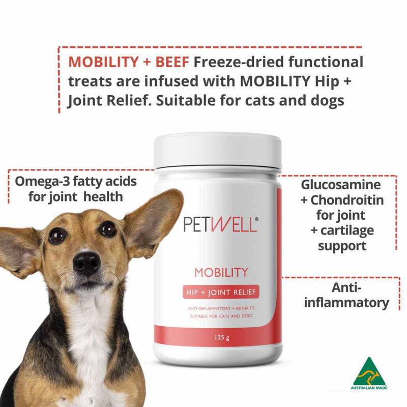 PetWell Mobility Natural Hip and Joint Supplement for Dogs and Cats 125g