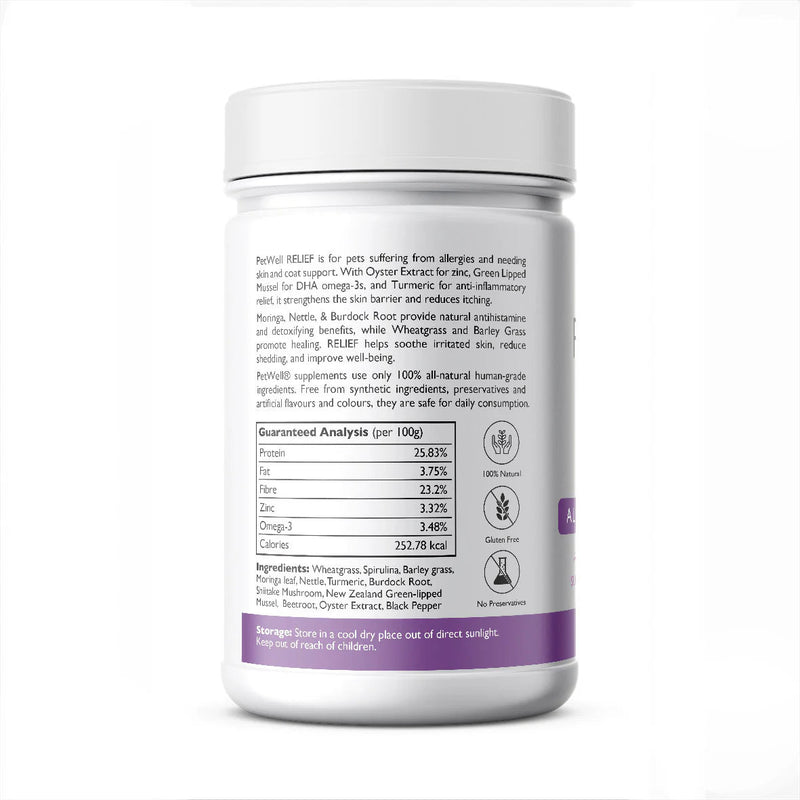 PetWell Relief Allergy Skin and Coat Supplement for Dogs and Cats 125g *!*!*