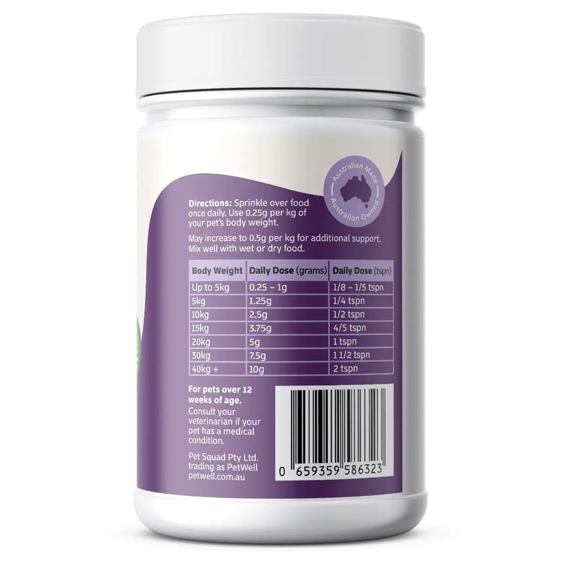 PetWell Relief Allergy Skin and Coat Supplement for Dogs and Cats 125g