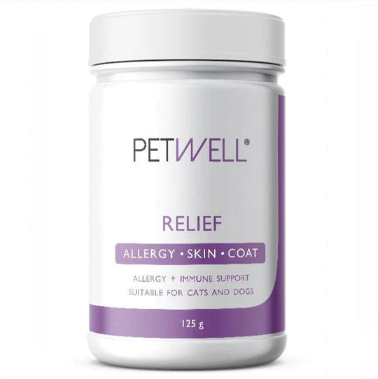PetWell Relief Allergy Skin and Coat Supplement for Dogs and Cats 125g