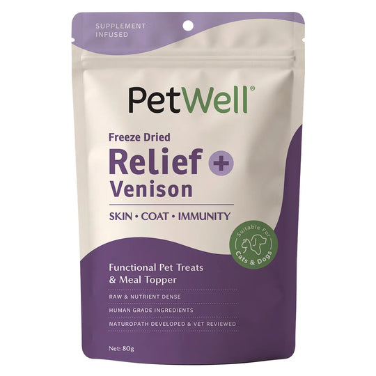 PetWell Relief + Venison Functional Treats for Dogs and Cats 80g