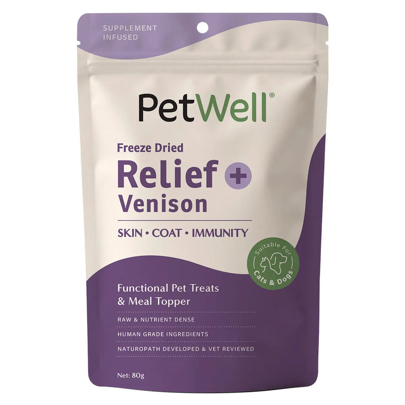 PetWell Relief + Venison Functional Treats for Dogs and Cats 80g-Habitat Pet Supplies
