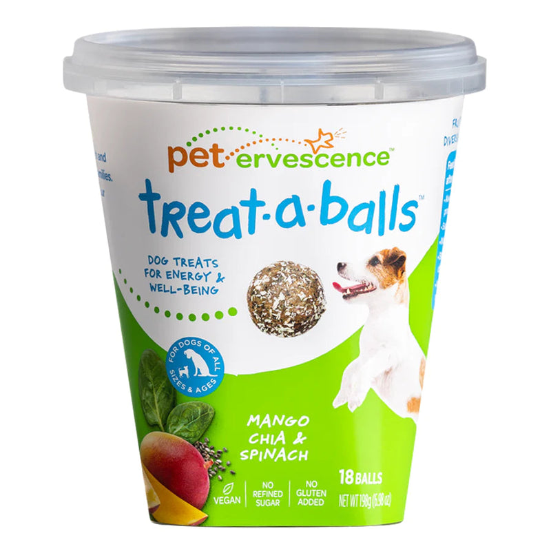 Petervescence Treat A Balls Mango Chia and Spinach Dog Treats 198g-Habitat Pet Supplies