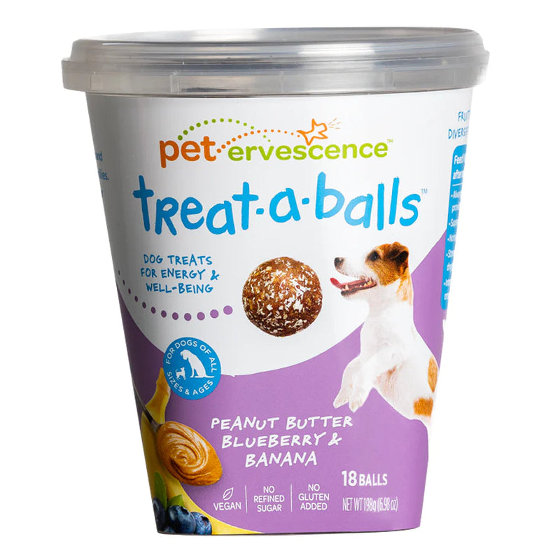 Petervescence Treat A Balls Peanut Butter Berry and Banana Dog Treats 198g-Habitat Pet Supplies