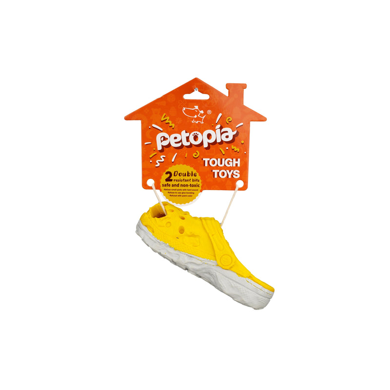 Petopia Tough Cozy Slipper Large Rubber Dog Toy Assorted Colours-Habitat Pet Supplies