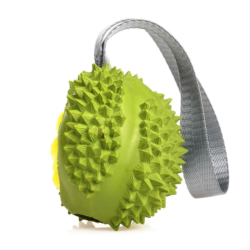 Petopia Tough Durable Durian with Strap Large Rubber Dog Toy Assorted Colours
