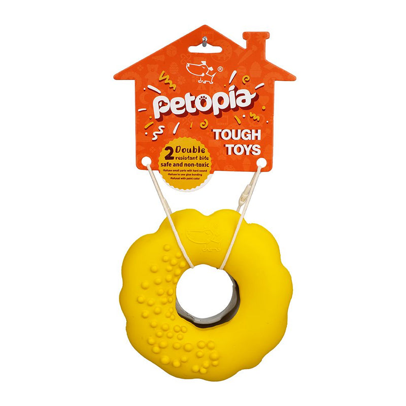 Petopia Tough Mochi Donut Rubber Dog Toy Assorted Colours-Habitat Pet Supplies