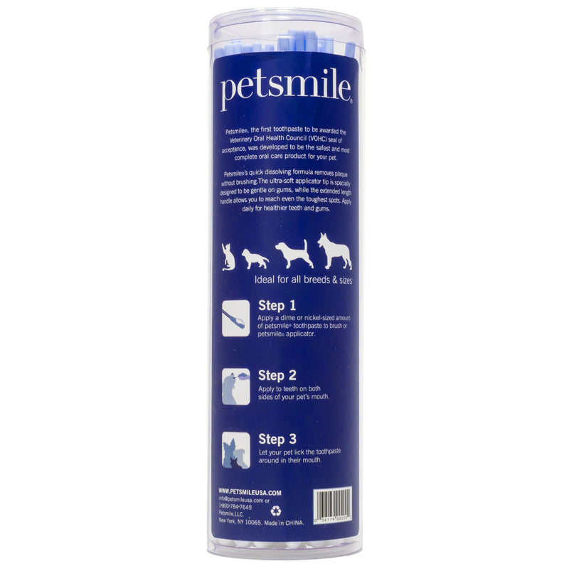 Petsmile Professional Toothpaste Applicator Swabs for Dogs and Cats 50 Pack