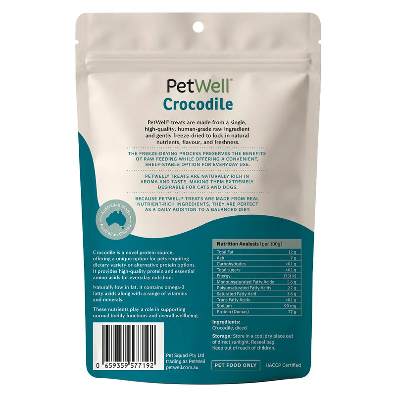 Petwell Freeze Dried Crocodile Treats for Dogs and Cats 50g