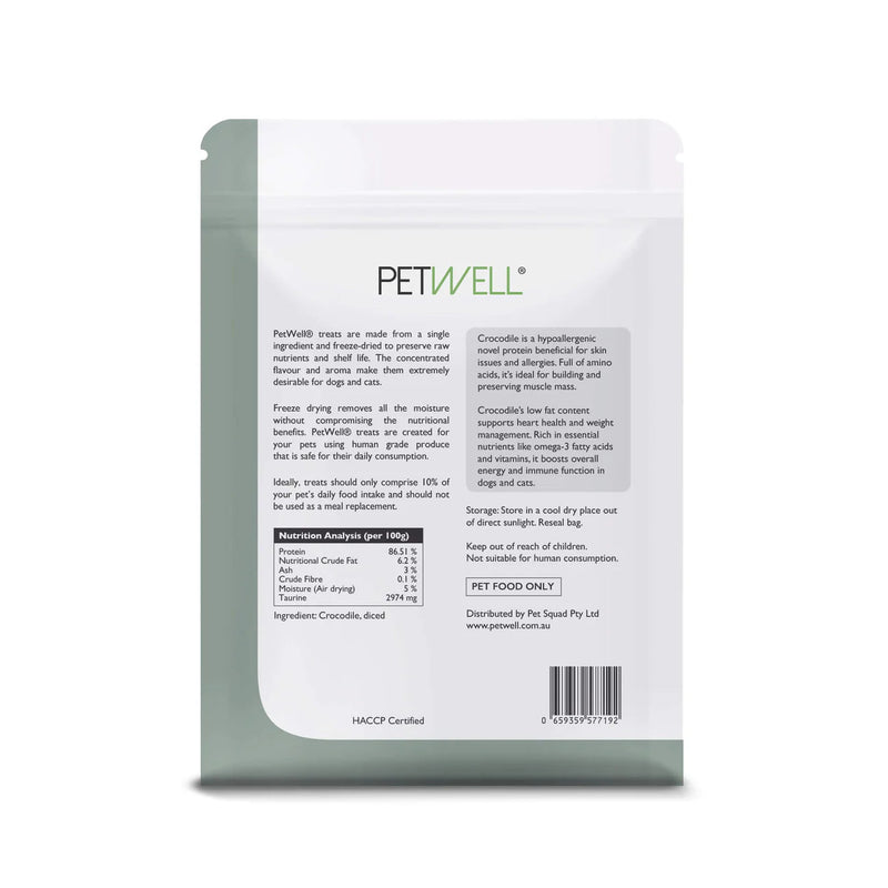 Petwell Freeze Dried Crocodile Treats for Dogs and Cats 50g