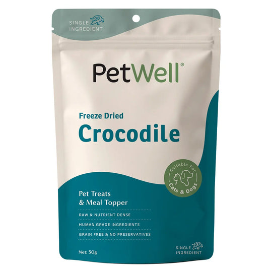 Petwell Freeze Dried Crocodile Treats for Dogs and Cats 50g