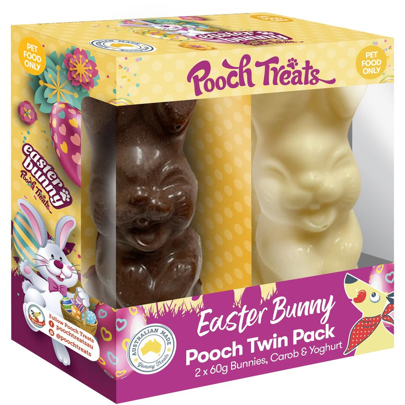Pooch Treats Easter Carob and Yoghurt Bunny Twin Pack ***-Habitat Pet Supplies