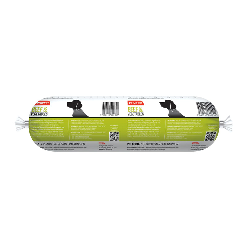Prime 100 Dog Beef and Vegetable Roll 2kg
