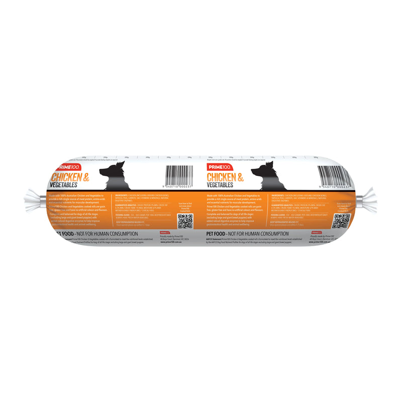 Prime 100 Dog Chicken and Vegetable Roll 2kg