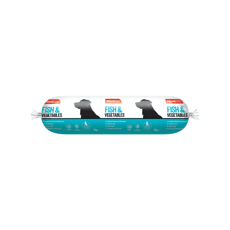 Prime 100 Dog Fish and Vegetable Roll 1kg-Habitat Pet Supplies