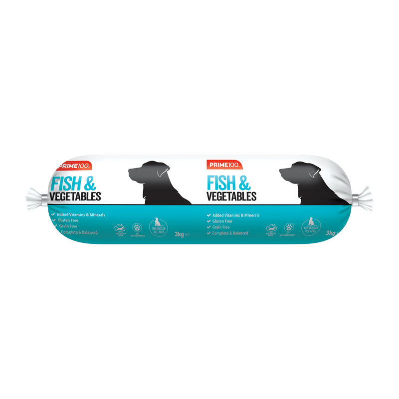 Prime 100 Dog Fish and Vegetable Roll 3kg-Habitat Pet Supplies