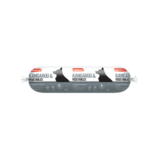 Prime 100 Dog Kangaroo and Vegetable Roll 1kg