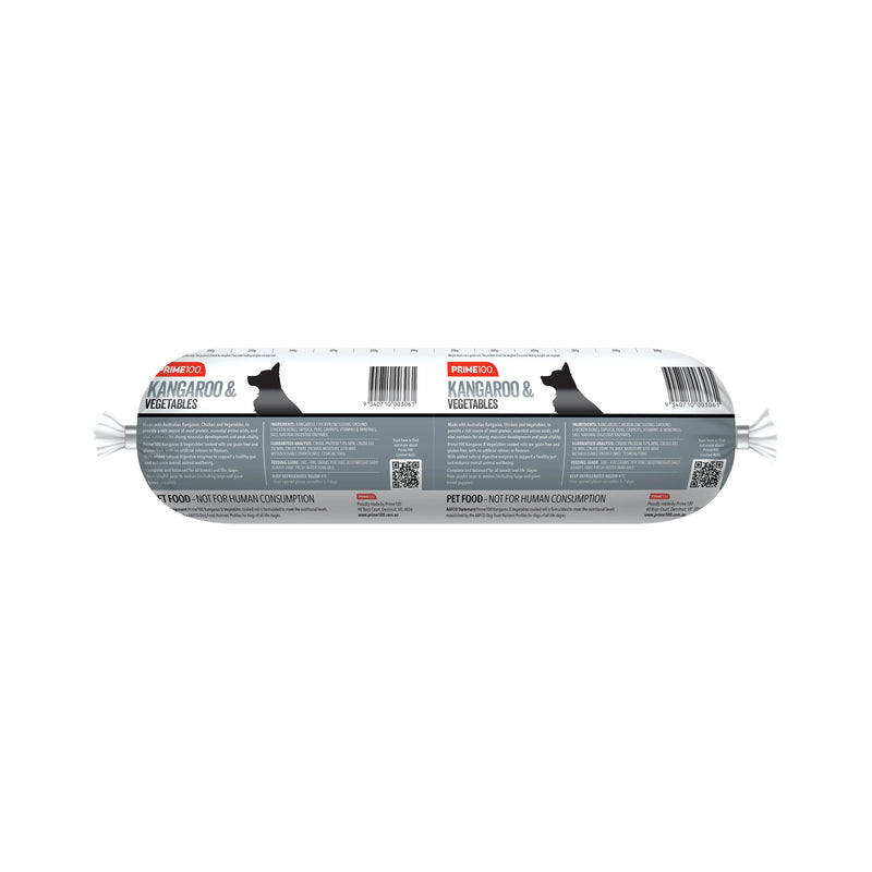 Prime 100 Dog Kangaroo and Vegetable Roll 2kg