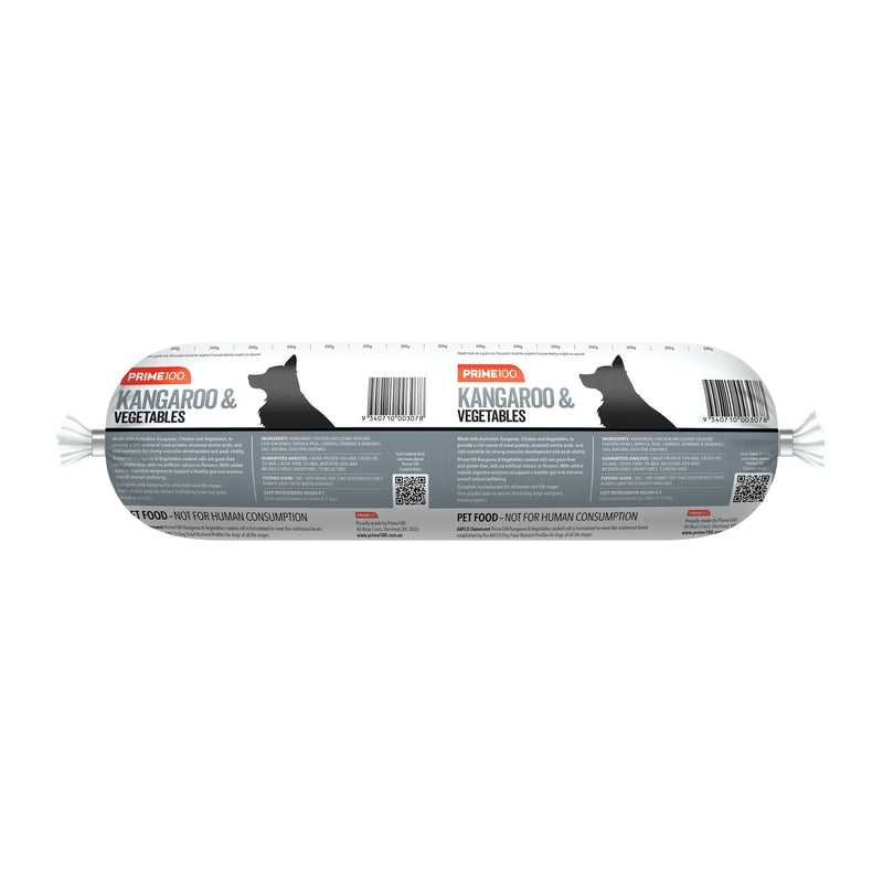 Prime 100 Dog Kangaroo and Vegetable Roll 3kg