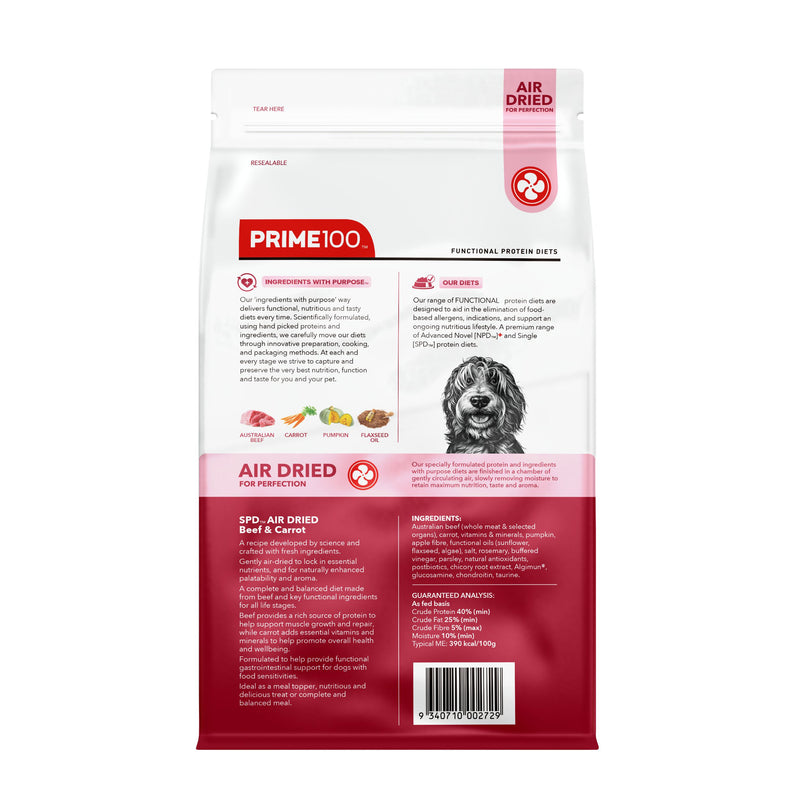 Prime 100 SPD Air Beef and Carrot Dog Food 120g