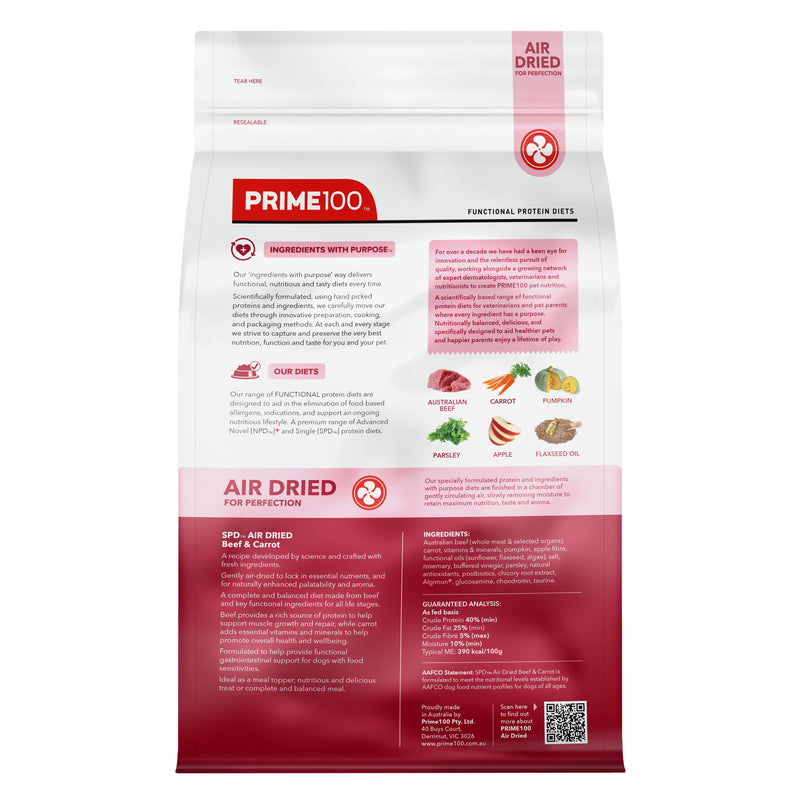 Prime 100 SPD Air Beef and Carrot Dog Food 2.2kg