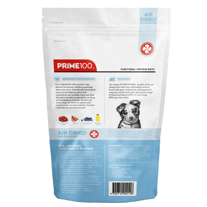 Prime 100 SPD Air Lamb, Apple and Blueberry Puppy Food 120g