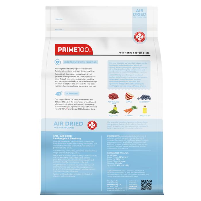 Prime 100 SPD Air Lamb, Apple and Blueberry Puppy Food 2.2kg