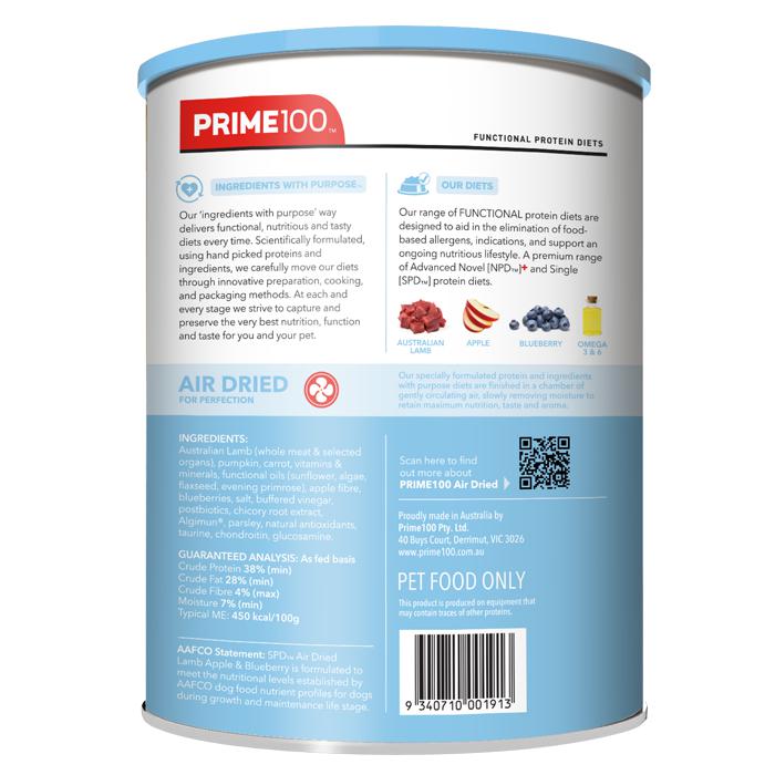 Prime 100 SPD Air Lamb, Apple and Blueberry Puppy Food 600g