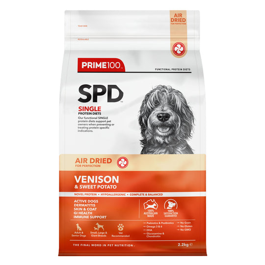 Prime 100 SPD Air Venison and Sweet Potato Dog Food 2.2kg
