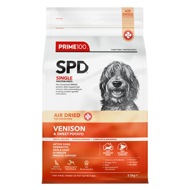 Prime 100 SPD Air Venison and Sweet Potato Dog Food 2.2kg-Habitat Pet Supplies