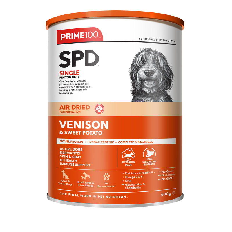 Prime 100 SPD Air Venison and Sweet Potato Dog Food 600g-Habitat Pet Supplies