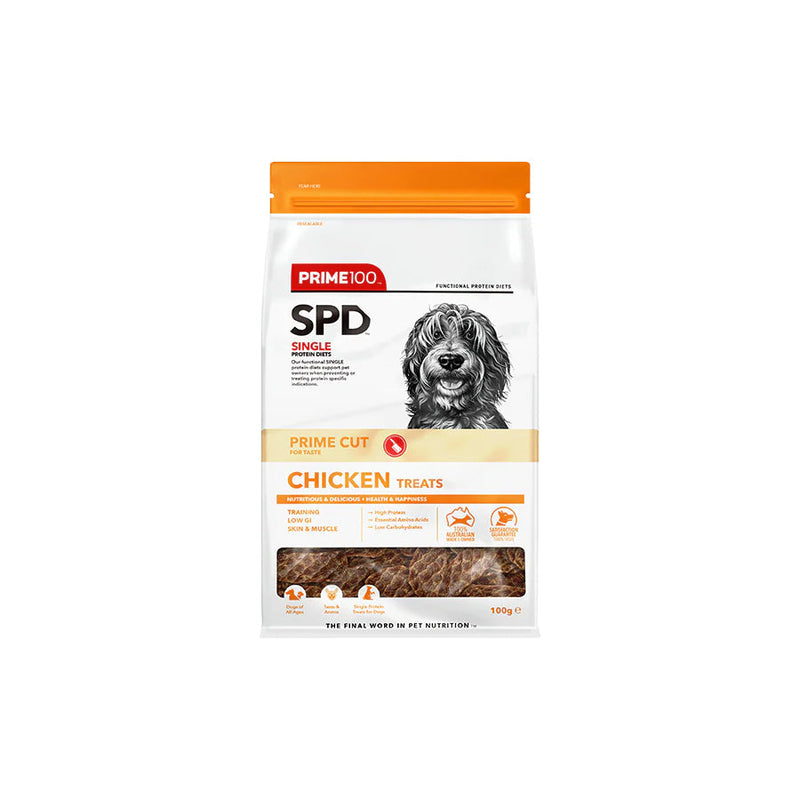 Prime 100 SPD Prime Cut Chicken Single Protein Dog Treats 100g-Habitat Pet Supplies