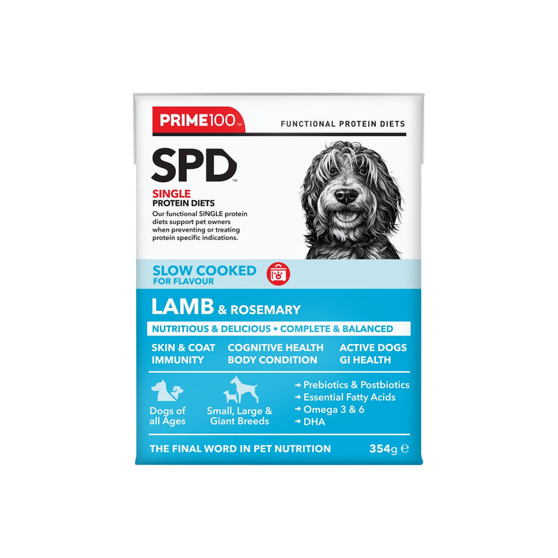 Prime 100 Slow Cooked Lamb and Rosemary Dog Food 354g x12