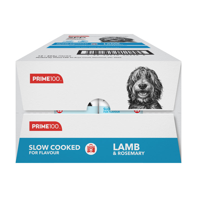 Prime 100 Slow Cooked Lamb and Rosemary Dog Food 354g x12