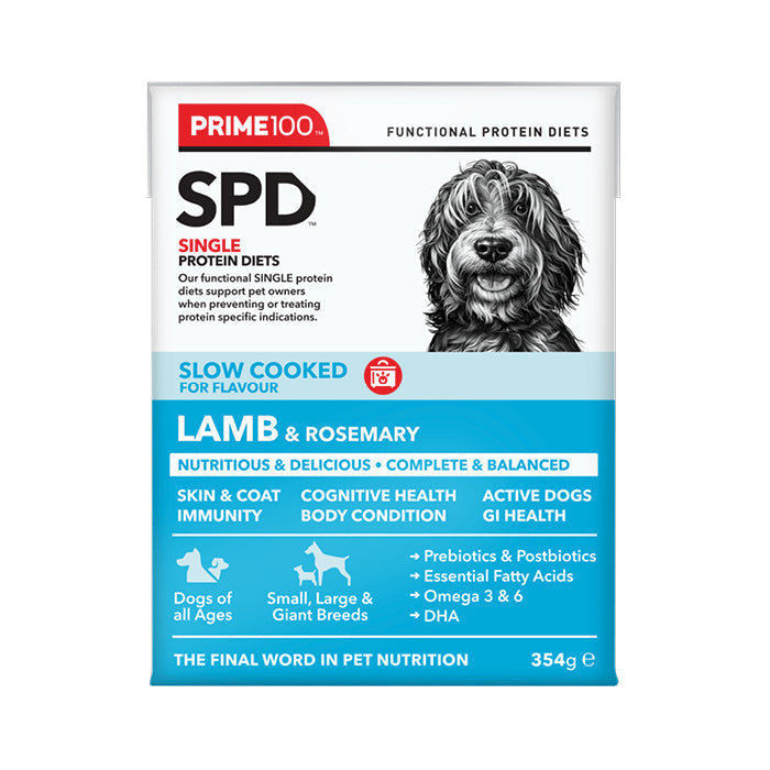 Prime 100 Slow Cooked Lamb and Rosemary Dog Food 354g x12