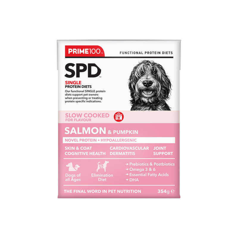 Prime 100 Slow Cooked Salmon and Pumpkin Dog Food 354g