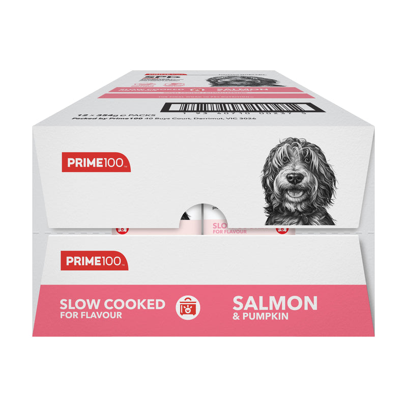 Prime 100 Slow Cooked Salmon and Pumpkin Dog Food 354g x12