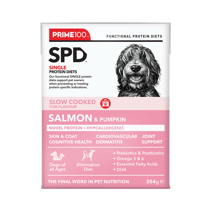 Prime 100 Slow Cooked Salmon and Pumpkin Dog Food 354g x12