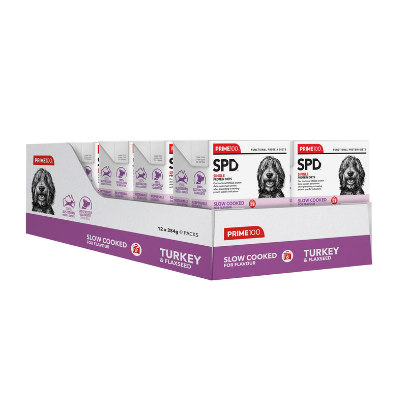 Prime 100 Slow Cooked Turkey and Flaxseed 354g x12-Habitat Pet Supplies